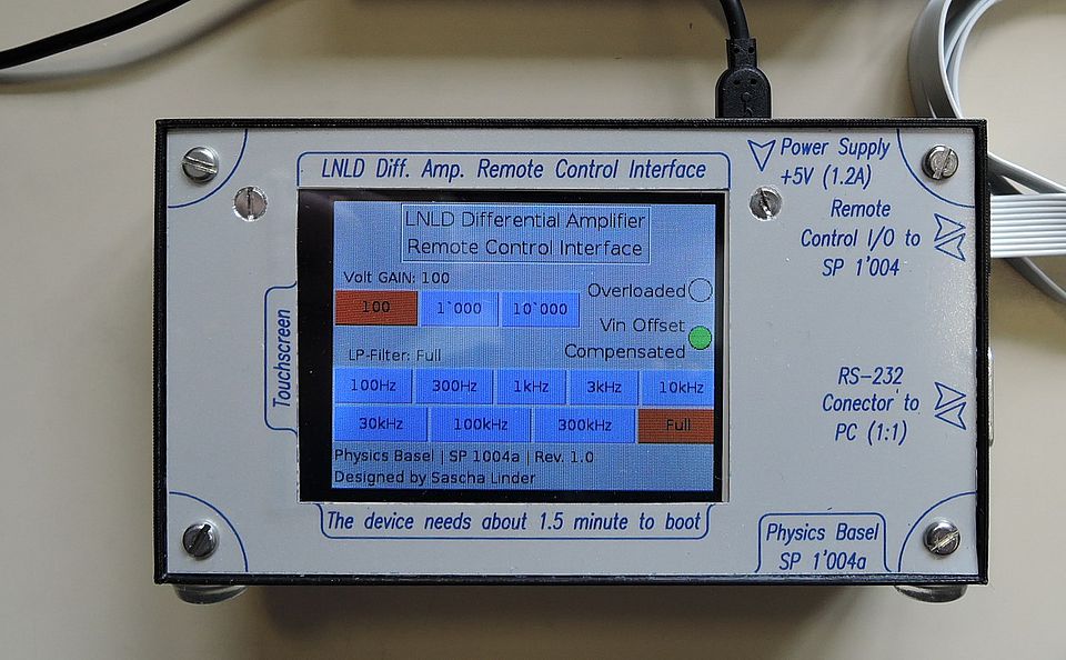 Low Noise | Low Drift Amplifier: Remote Control Interface (SP 1'004a)