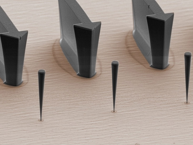 Coupling a nano-trumpet with a quantum dot enables precise position determination 